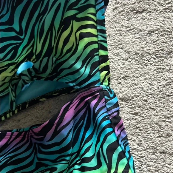 Kids Zebra Print Swimsuit - Multicolor - Small - Picture 7 of 7